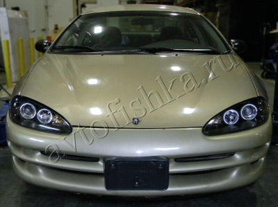 Dodge Intrepid 98-04 фары передние тюнинг черные, ангельские глазки, комплект 2 шт.