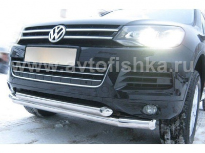 Volkswagen Touareg (10-) защита переднего бампера, труба 76 мм/70