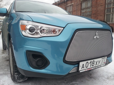 Mitsubishi ASX (13–) Защита радиатора Premium, хром, верх